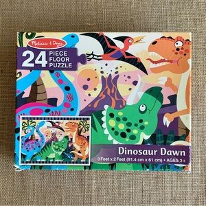 MELISSA & DOUG 24 Jumbo Piece Floor Puzzle Dinosaur Dawn 2’ x 3’ Ages 3+